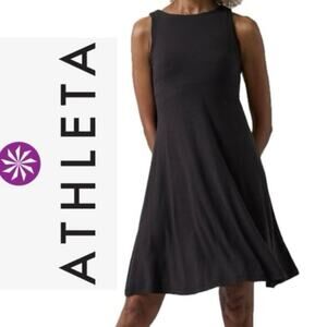 ATHLETA DRESS SANTORINI THERA SZ XXL BLACK VERSATILE MINIMALIST MODAL/SPANDEX